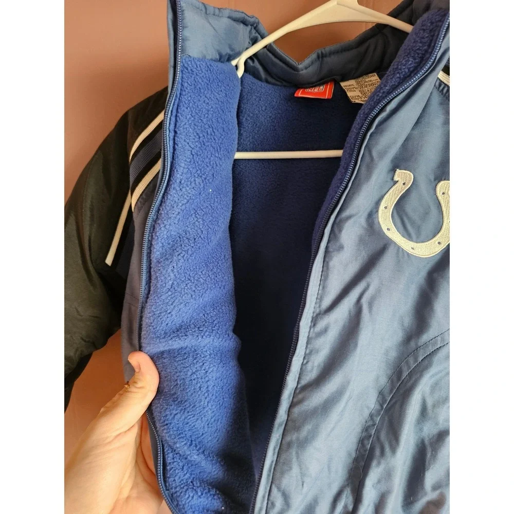 Y2k Reebok Indianapolis‎ Colts NFL Kids Puffer Jacket Blue Black Size Medium 5/6
